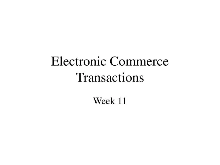electronic commerce transactions