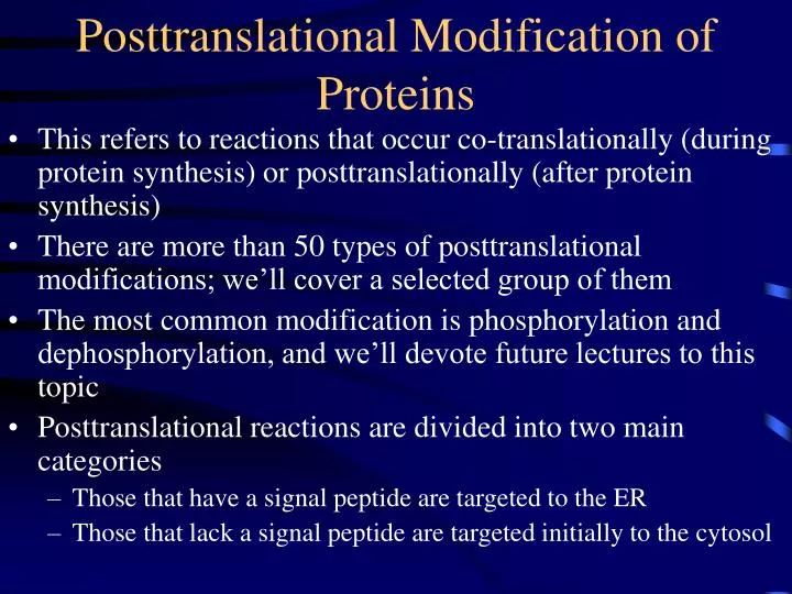 posttranslational modification of proteins
