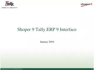Shoper 9 Tally.ERP 9 Interface