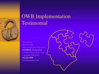 OWB Implementation Testimonial