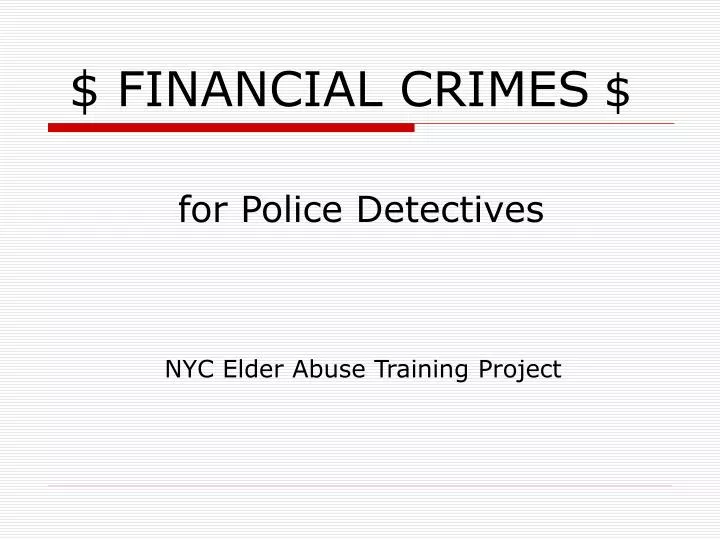 financial crimes