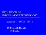 EVOLUTION OF INFORMATION TECHNOLOGY