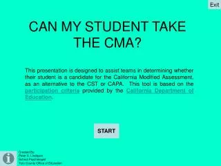 CAN MY STUDENT TAKE THE CMA?