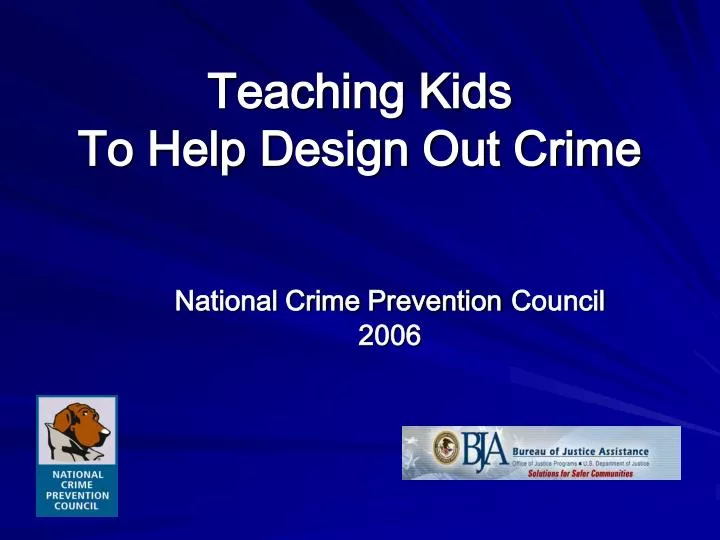 teaching kids to help design out crime