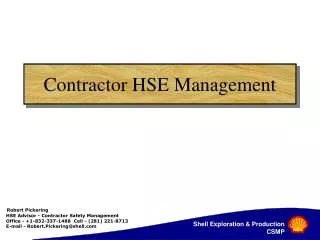 Contractor HSE Management