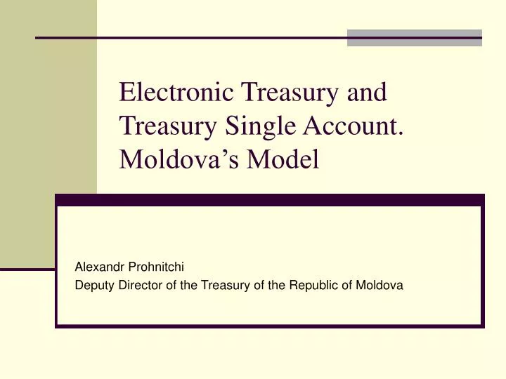 electronic treasury and treasury single account moldova s model