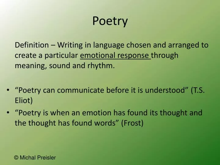 PPT - Poetry PowerPoint Presentation, free download - ID:543714
