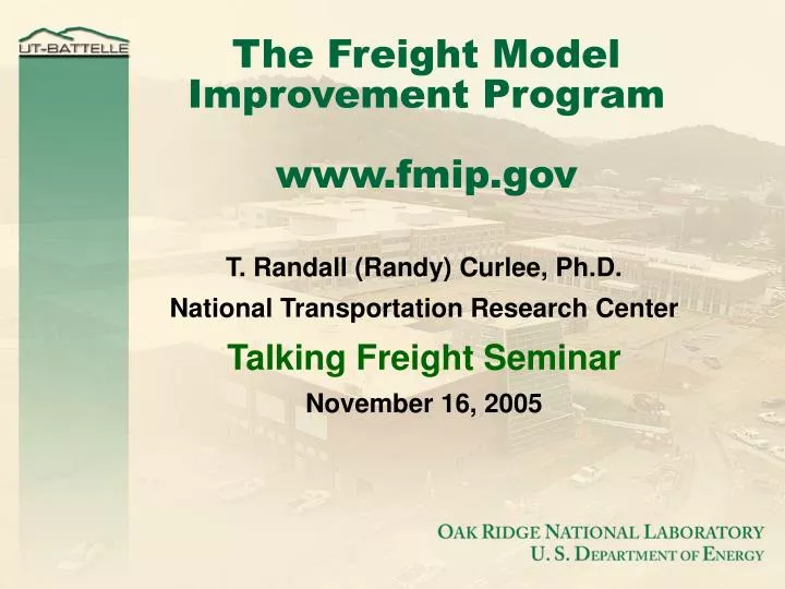 the freight model improvement program www fmip gov