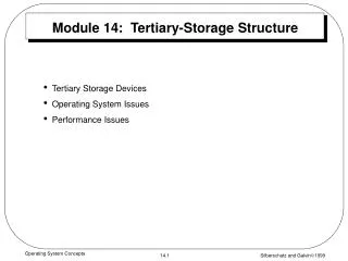 Module 14: Tertiary-Storage Structure