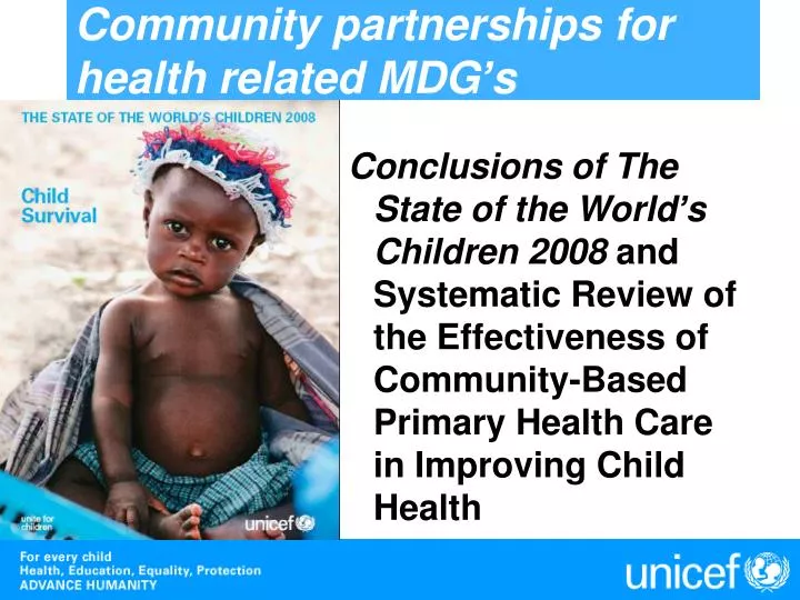 community partnerships for health related mdg s