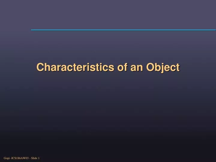 characteristics of an object