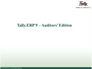 Tally.ERP 9 – Auditors’ Edition