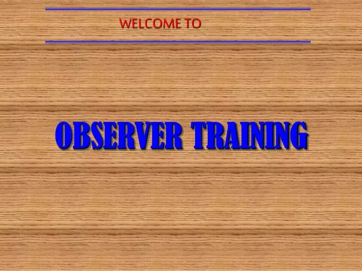 observer training