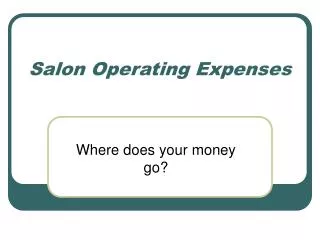 Salon Operating Expenses
