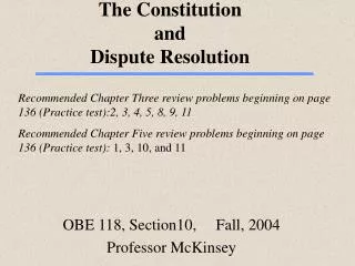 The Constitution and Dispute Resolution