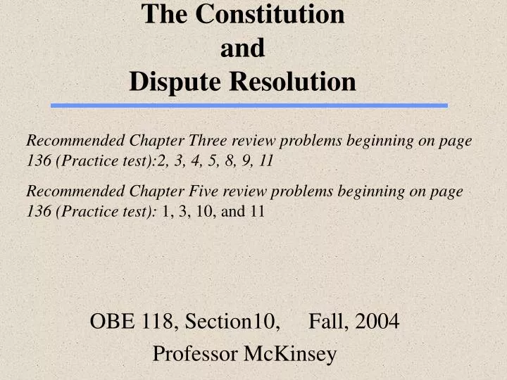 the constitution and dispute resolution