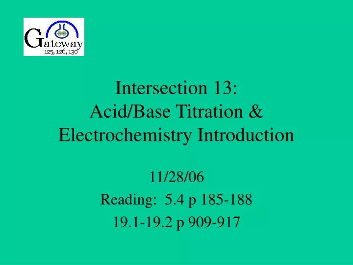 intersection 13 acid base titration electrochemistry introduction