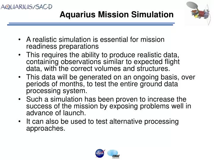 aquarius mission simulation