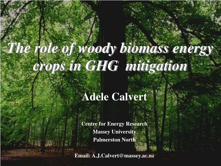 the role of woody biomass energy crops in ghg mitigation