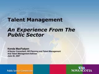 Talent Management An Experience From The Public Sector