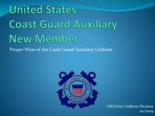 United States Coast Guard Auxiliary New Member