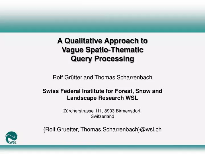 a qualitative approach to vague spatio thematic query processing