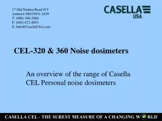 CEL-320 &amp; 360 Noise dosimeters