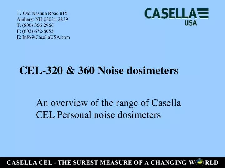 cel 320 360 noise dosimeters