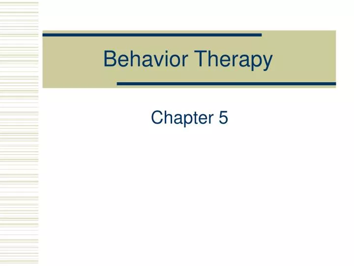 behavior therapy