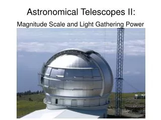 Astronomical Telescopes II: