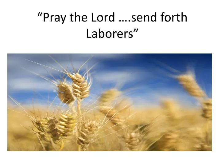 pray the lord send forth laborers