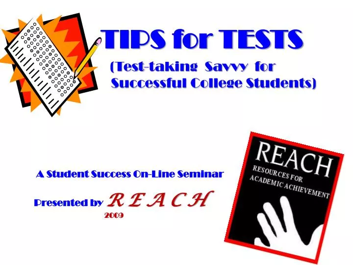 a student success on line seminar presented by r e a c h 2009