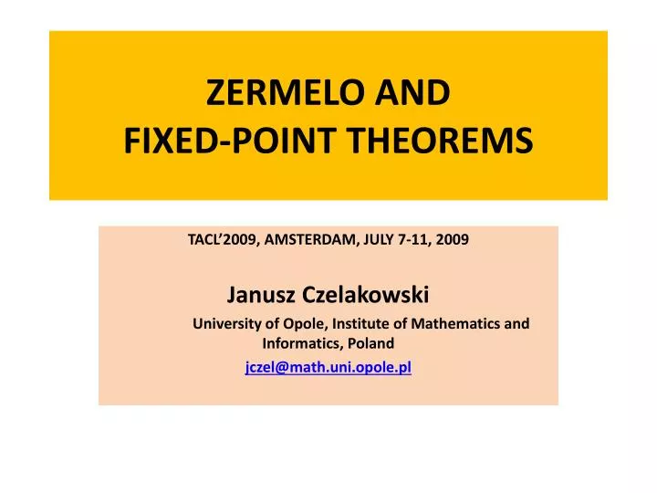 zermelo and fixed point theorems