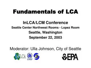 Fundamentals of LCA