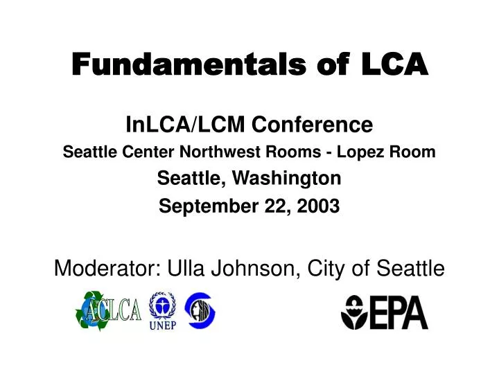 fundamentals of lca