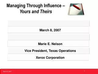Managing Through Influence – Yours and Theirs