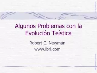 Algunos Problemas con la Evolución Teística
