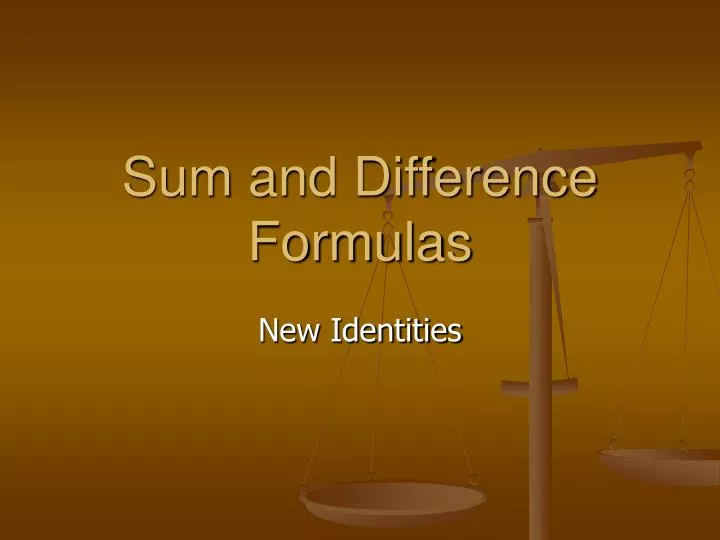 sum and difference formulas