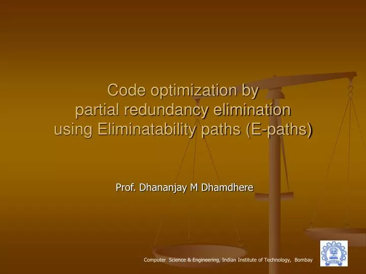 code optimization by partial redundancy elimination using eliminatability paths e paths