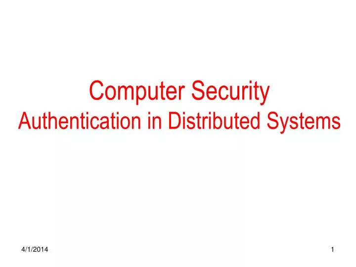 computer security authentication in distributed systems