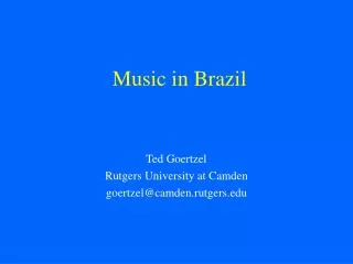 Music in Brazil