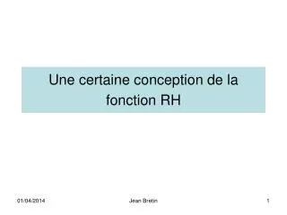 une certaine conception de la fonction rh
