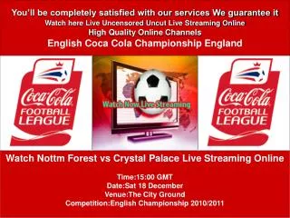 Nottm Forest vs Crystal Palace LIVE STREAM ONLINE