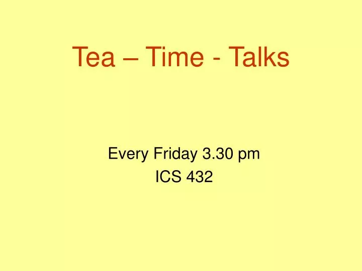 tea time talks