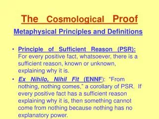The Cosmological Proof