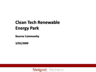 Clean Tech Renewable Energy Park Bourne Community 3/05/2009