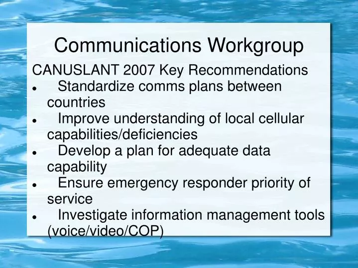communications workgroup