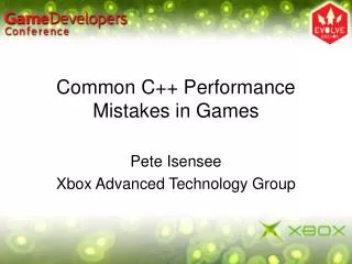 Common C++ Performance Mistakes in Games