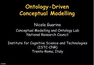 Ontology-Driven Conceptual Modelling