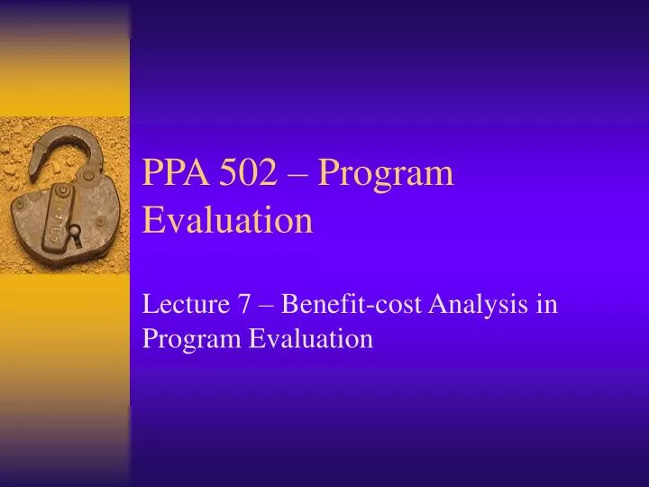 ppa 502 program evaluation